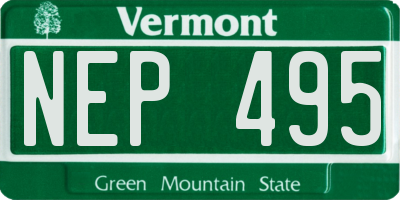 VT license plate NEP495