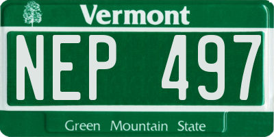 VT license plate NEP497