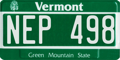 VT license plate NEP498