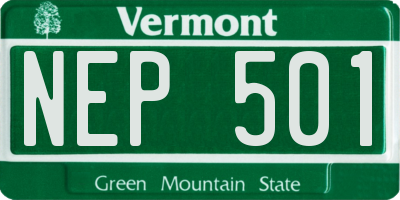 VT license plate NEP501