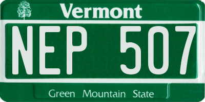VT license plate NEP507