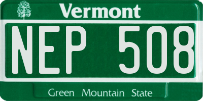 VT license plate NEP508