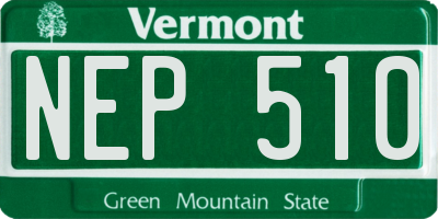 VT license plate NEP510