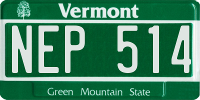 VT license plate NEP514