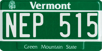 VT license plate NEP515