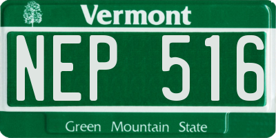 VT license plate NEP516