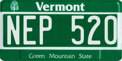 VT license plate NEP520