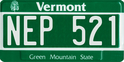 VT license plate NEP521