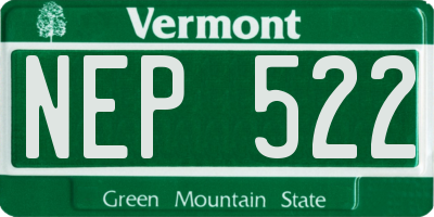 VT license plate NEP522