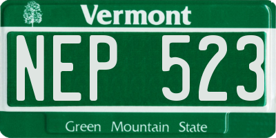 VT license plate NEP523