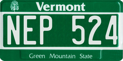 VT license plate NEP524