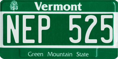 VT license plate NEP525