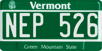 VT license plate NEP526