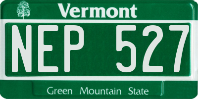 VT license plate NEP527