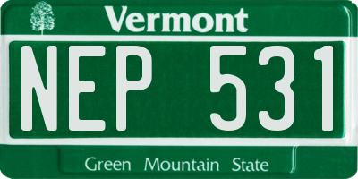 VT license plate NEP531