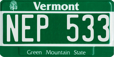 VT license plate NEP533