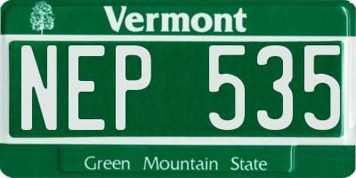 VT license plate NEP535