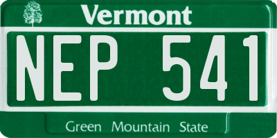 VT license plate NEP541