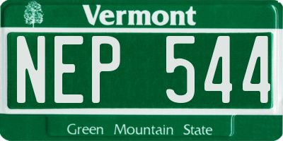 VT license plate NEP544