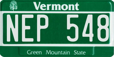 VT license plate NEP548