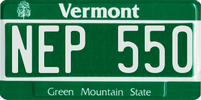 VT license plate NEP550