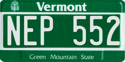 VT license plate NEP552