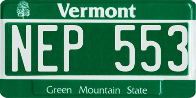 VT license plate NEP553