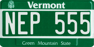 VT license plate NEP555