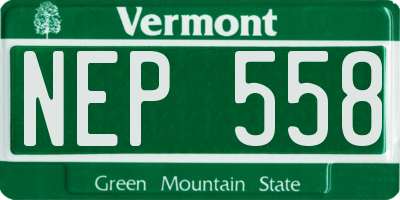 VT license plate NEP558