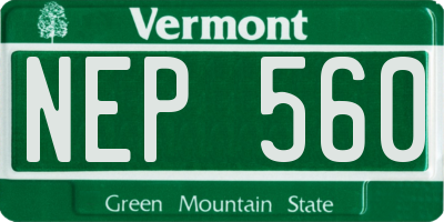 VT license plate NEP560