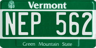 VT license plate NEP562