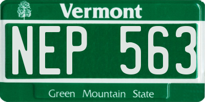 VT license plate NEP563