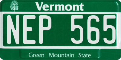 VT license plate NEP565