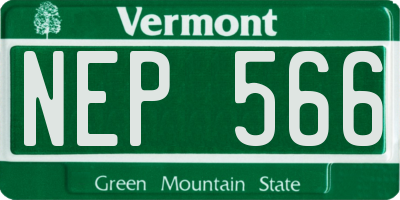 VT license plate NEP566