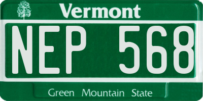 VT license plate NEP568