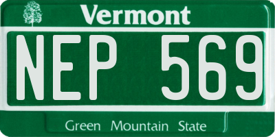 VT license plate NEP569