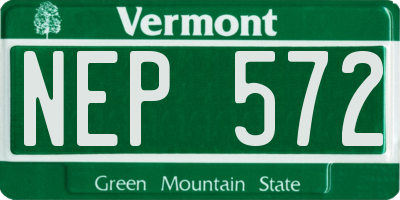 VT license plate NEP572