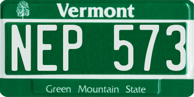 VT license plate NEP573