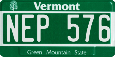 VT license plate NEP576