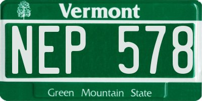 VT license plate NEP578