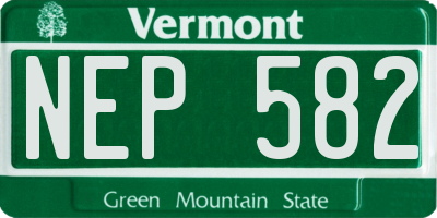 VT license plate NEP582