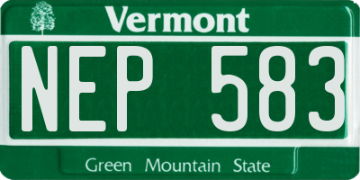 VT license plate NEP583