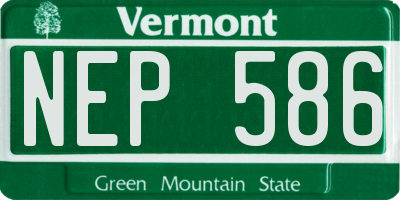 VT license plate NEP586