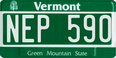 VT license plate NEP590