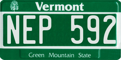 VT license plate NEP592