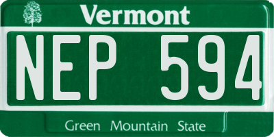 VT license plate NEP594