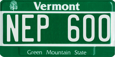 VT license plate NEP600