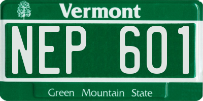 VT license plate NEP601