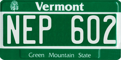 VT license plate NEP602