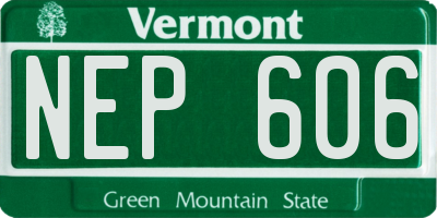 VT license plate NEP606
